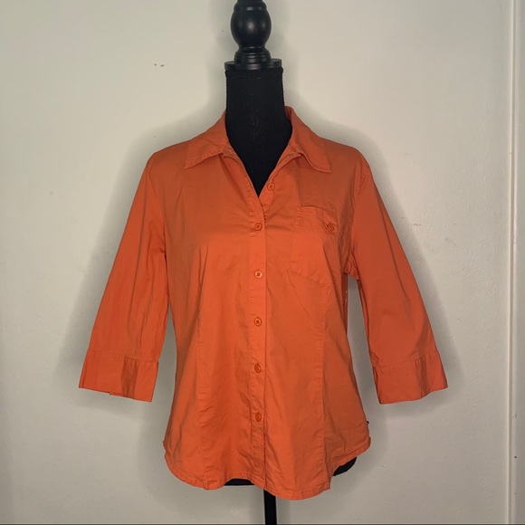 Harley Davidson Orange Button Down SIZE L - Picture 4 of 8
